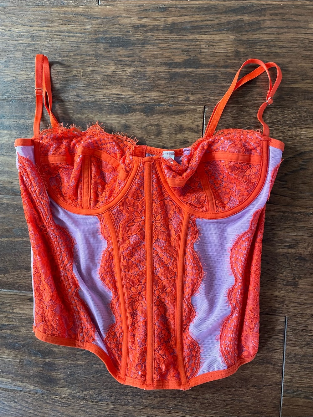 Urban Outfitters Orange Lace Bustier Top